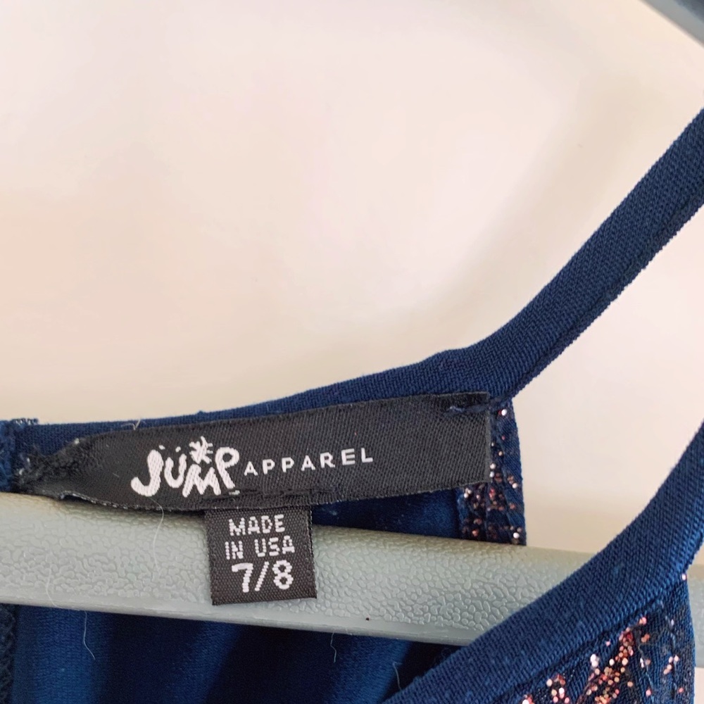 JUMP APPAREL Navy Blue Halter Glitter Jumpsuit - Picture 6 of 7